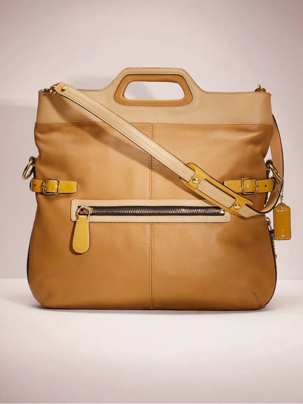 Coach Bonnie Foldover Tan Leather Shoulder Bag - Picture 16 of 16